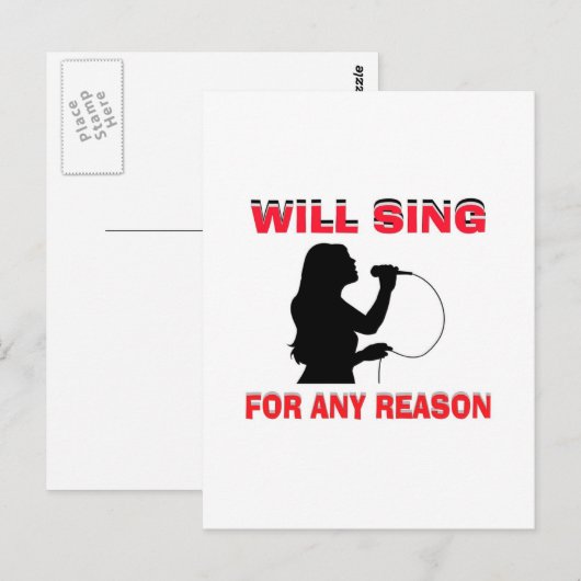 SINGMÄDCHEN POSTKARTE (Vorne/Hinten)