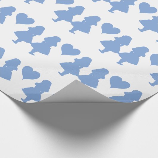 Singrün blaue Alice zu Alice Geschenkpapier (Ecke)