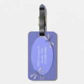 Singrün-blauer Libellen-Gewohnheits-Gepäckanhänger Gepäckanhänger (Rückseite vertikal)