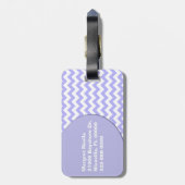 Singrün-blauer Zickzack Monogramm-Gepäck-Umbau Gepäckanhänger (Rückseite vertikal)
