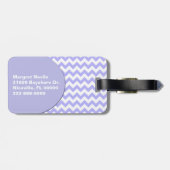 Singrün-blauer Zickzack Monogramm-Gepäck-Umbau Gepäckanhänger (Rückseite horizontal)