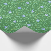 Singrün-blaues dunkelgrünes Land-Ähnliches Blumen Geschenkpapier (Ecke)
