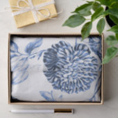 Singrün blaues Vintages BlumenToile No.2 Seidenpapier (Geschenk)