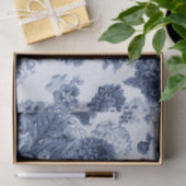 Singrün blaues Vintages BlumenToile No.3 Seidenpapier (Geschenk)