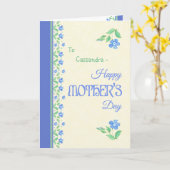 Singrün-Blumengrenze der Mutter blaues Tages Karte (Gelbe Blume)