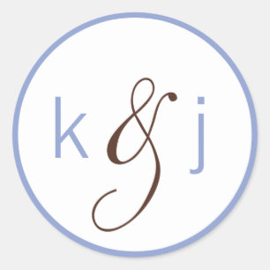 Singrün-Monogramm-Aufkleber Runder Aufkleber