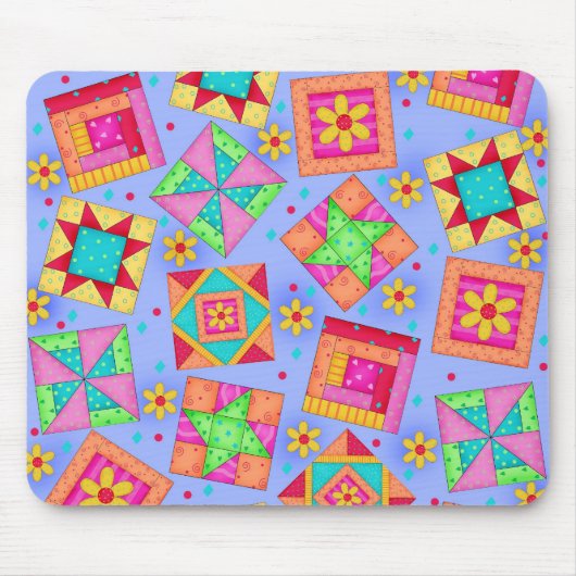 Singrün-Patchwork-Steppdecke blockiert Mousepad (Vorne)