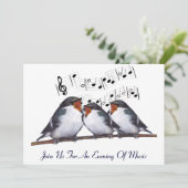 Singschwalchen: Vögel: Einladung zu Musikveranstal (Stehend Vorderseite)