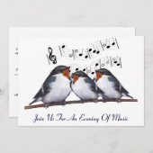 Singschwalchen: Vögel: Einladung zu Musikveranstal (Vorne/Hinten)