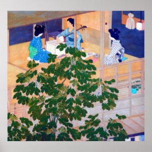 Singstunde Kawase Hasui 1915 Zweiteiliger Wandschi Poster