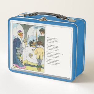 Singt ein Lied von Sixpence Mother Goose Kinderzim Metall Brotdose