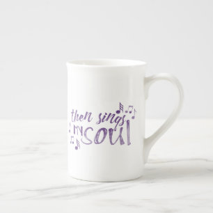 Singt meinem Soul lila Watercolor-Tasse dann Porzellantasse