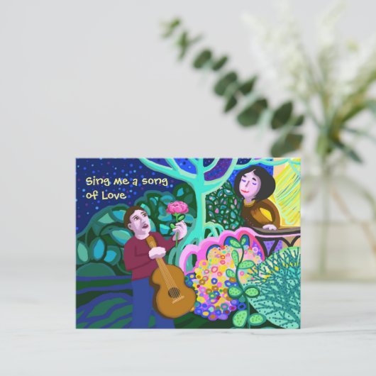 Singt mir ein Lied der Liebe Ankündigungspostkarte (Stehend Vorderseite)
