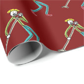 Singt Stickman Geschenkpapier (Rolleneckpunkt)