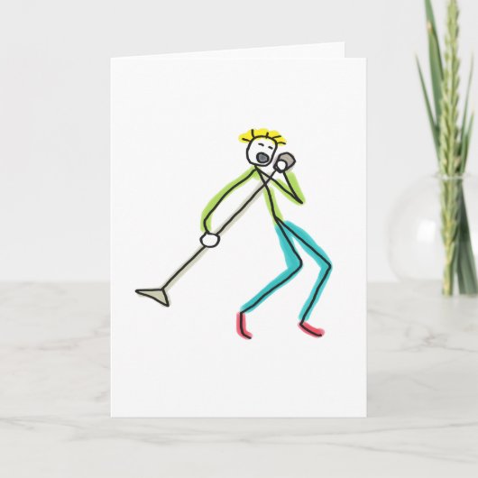 Singt Stickman Karte (Vorderseite)