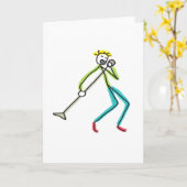 Singt Stickman Karte (Gelbe Blume)