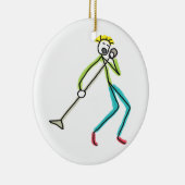 Singt Stickman Keramik Ornament (Rechts)