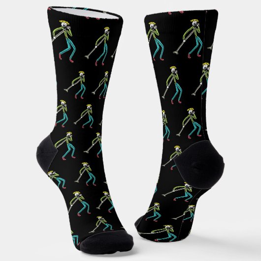 Singt Stickman Socken (Gewinkelt)