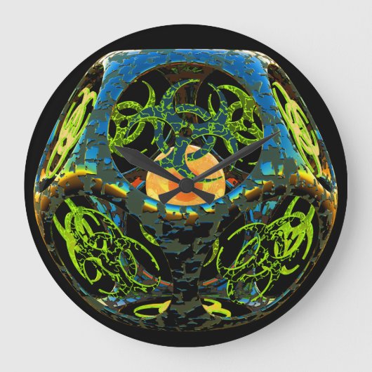 Singularity Powered Computer Virus Große Wanduhr (Vorderseite)
