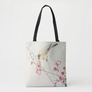 Singvogel auf blühendem Ast von Ohara Koson Tasche