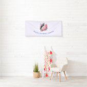 Singvogel auf rosa Pfingstrosen Geburtstag Banner (Insitu)