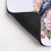 Singvogel auf rosa Pfingstrosen Mousepad (Ecke)