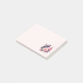 Singvogel auf rosa Pfingstrosen Post-it Klebezettel (angewinkelt)