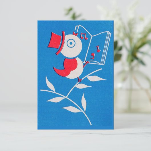 Singvogel Dankeskarte (Stehend Vorderseite)