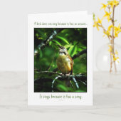 Singvogel-Gruß-Karte Karte (Gelbe Blume)