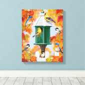 Singvögel im Herbst Leinwanddruck (Insitu (Holzboden))