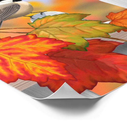 Singvögel im Herbst Poster (Ecke)