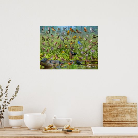 Singvögel im Westen Poster (Küche)