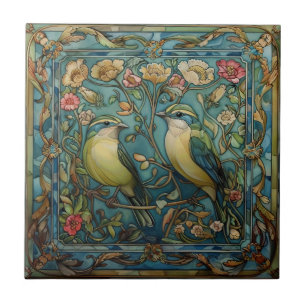 Singvögel in der Liebe Romantisches Jugendstil-Des Fliese