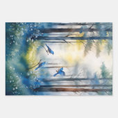 Singvögel in der Waldlandschaft Kunst Geschenkpapier Set (Vorderseite 3)