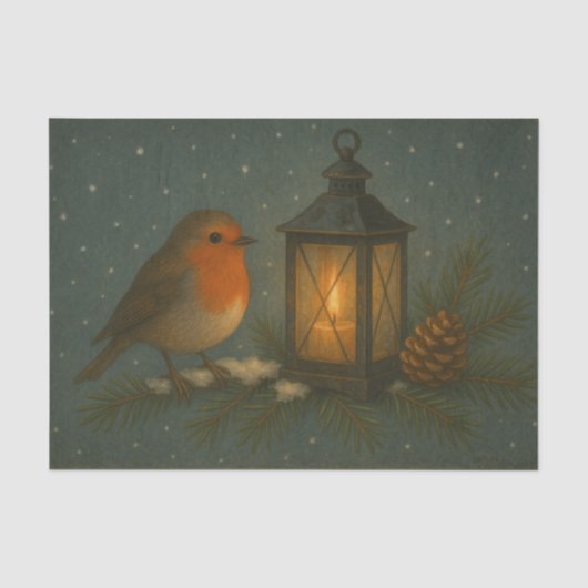 Singvogel mit warmer Laternen-Seidenpapier Seidenpapier (Vorderseite)