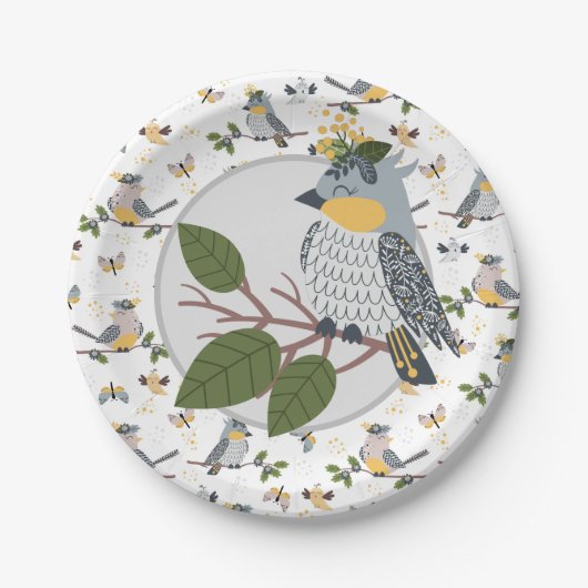 Singvogel Pappteller (Vorderseite)