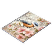 Singvogel Rosa Blüten | Notizblock (Linke Seite)