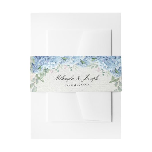 SINI Blue Hydrangea Einladung Bly Band (Vorderseite Beispiel)