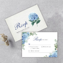 SINI Blue Hydrangea Response Card RSVP Karte
