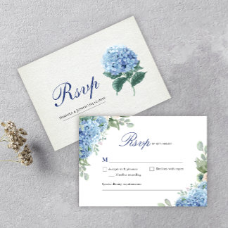 SINI Blue Hydrangea Response Card RSVP Karte