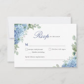 SINI Blue Hydrangea Response Card RSVP Karte (Vorderseite)