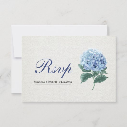 SINI Blue Hydrangea Response Card RSVP Karte (Rückseite)