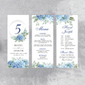SINI Blue Hydrangea Tri Fold Menü Poster