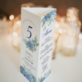 SINI Blue Hydrangea Tri Fold Menü Poster