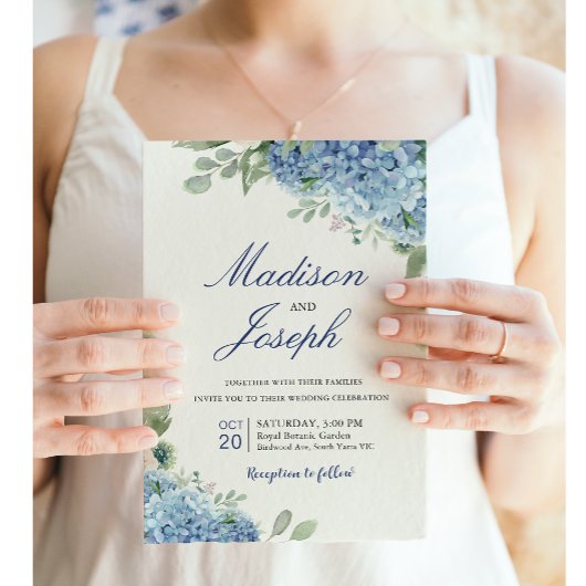 SINI Blue Hydrangea Wedding Invite Einladung