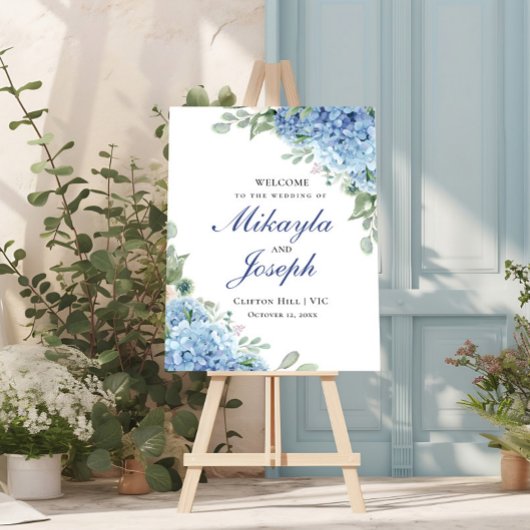 SINI Blue Hydrangea Willkommens Vertikales Poster