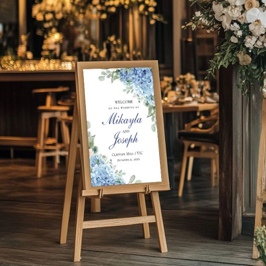 SINI Blue Hydrangea Willkommens Vertikales Poster