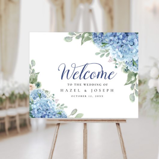SINI Blue Hydrangea Willkommenspopster Poster