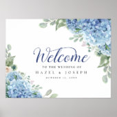 SINI Blue Hydrangea Willkommenspopster Poster (Vorne)