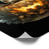 Sinister Bunny Mayhem Creepy Halloween Bunny Pumpk Poster (Ecke)